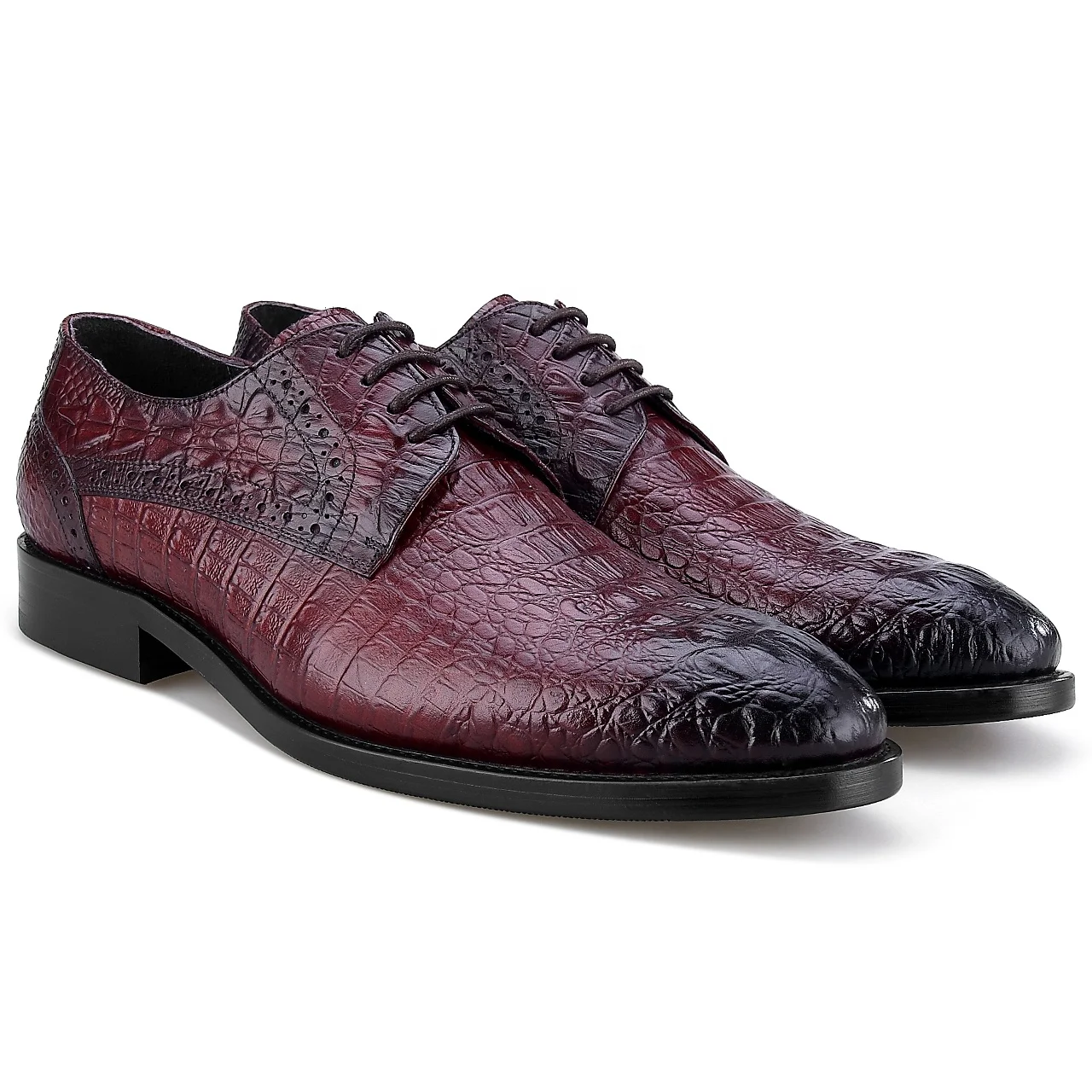 
High Quality Official Formal Men Derby Shoes Business Crocodile Print Men Dress Shoes Men Leather Shoes 