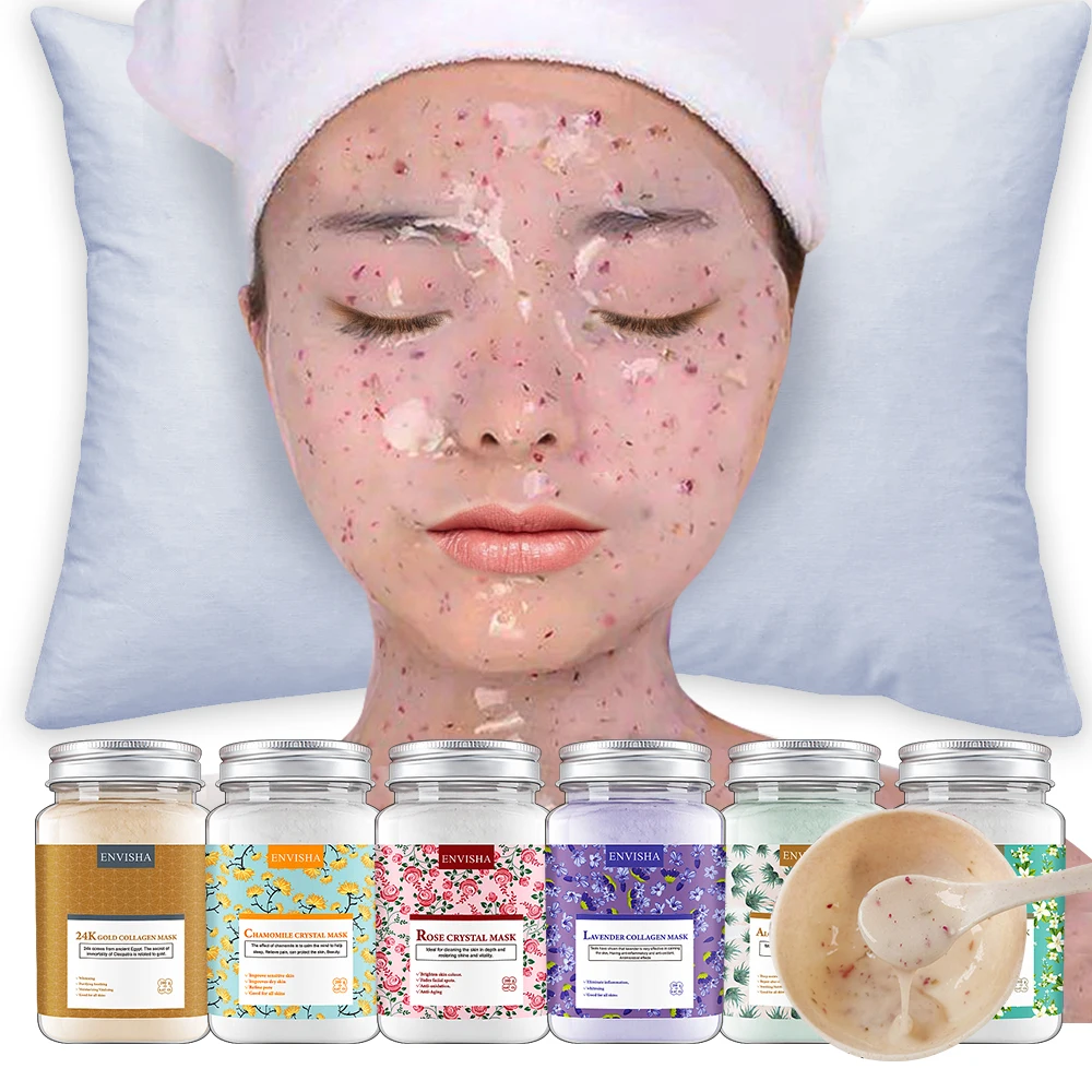 Envisha Custom peel off jellymask powder Wholesale chamomile rose Disposable Collagen Facial jelly mask powder
