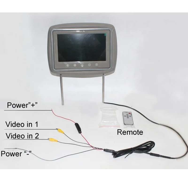 9 inch 12V AV Input Car TV Monitor Back Seat Headrest LCD Pillow Head Stand Monitor Display In car Entertainment Leisure