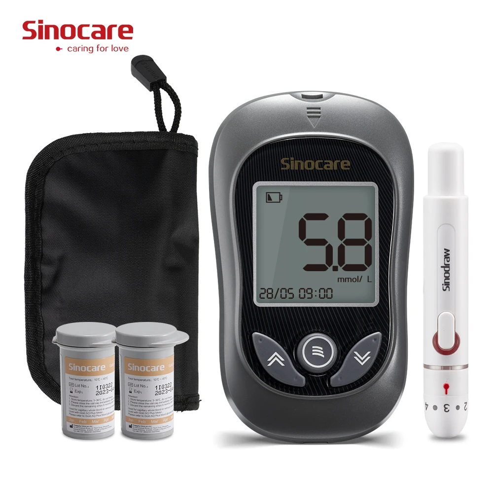 Sinocare Glucometer Kit Glucometro Glucose Monitor Test Meter Blood Sugar Measuring