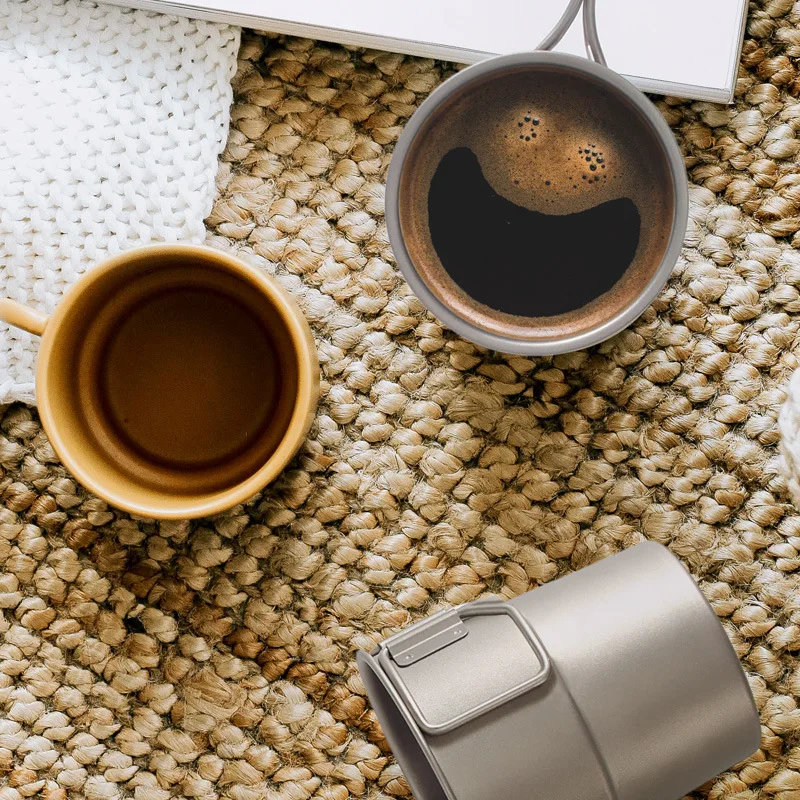 Outdoor camping beer stainless steel water mug 201 double coffee mug