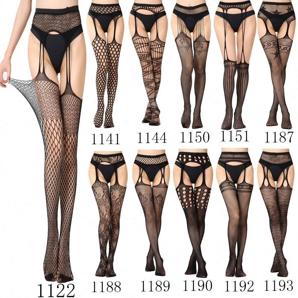 Popular Mesh Super Elastic Garter High Sheer Nylon Stockings Leopard Suspenders Sexy Pantyhose/Tights
