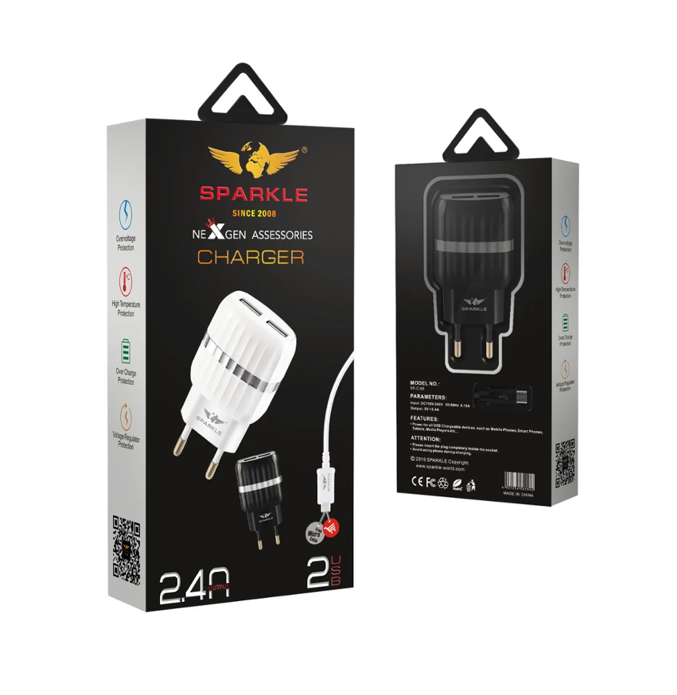 Искра Новый SE-C-008 QC2.0 3USB портативное универсальное настенное зарядное устройство, адаптер для зарядки iPhone дюбели для USB кабели для мобильных телефонов