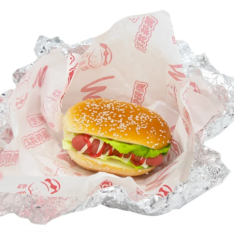 Упаковки для гамбургеров, пищевых продуктов, обертки, вощеная бумага, упаковочный бумажный пакет