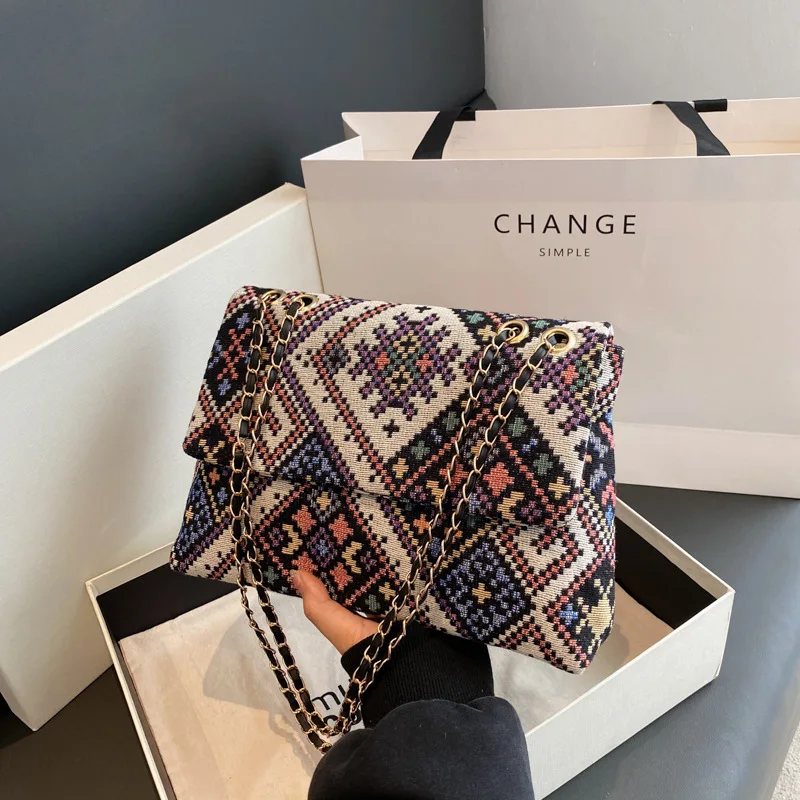 2024 Summer New Arrival Color Blocking Women Shoulder Large Capacity Bags