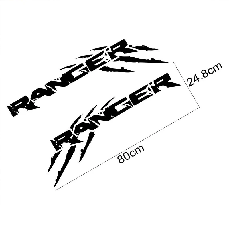 2Pcs/set Car Stickers Vinyl Sports Racing Decal Car Styling Custom Sticker for Ford Ranger TOYOTA HILUX
