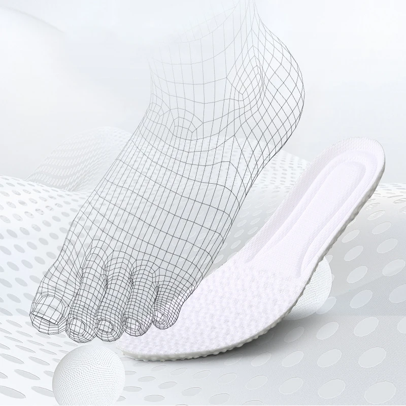 Wholesale  PU Memory Foam Insoles Sneakers Comfort Sweat-absorption Shoe Pads Sports Running Massaging Insole