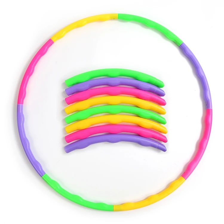 Colorful Kids playing Hoops detachable adjustable  8 parts rainbow pieces Exercise Toy Rings for children to play and train