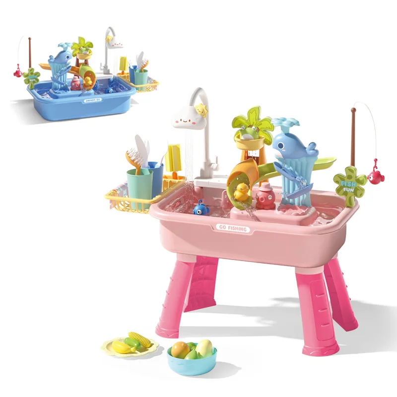 New Kids Electric Kitchen Toy Dishwasher Pretend Play Toy Water Table Playing Fun Family Play House Children Toy