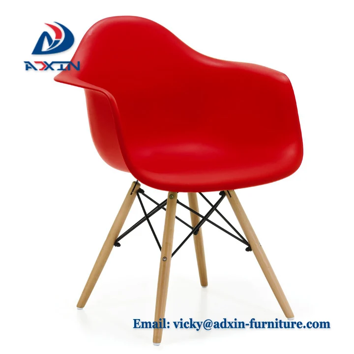 Hot selling home furniture chair cheap price restaurant cofe accent lounge chair wood leg plastic dining chair