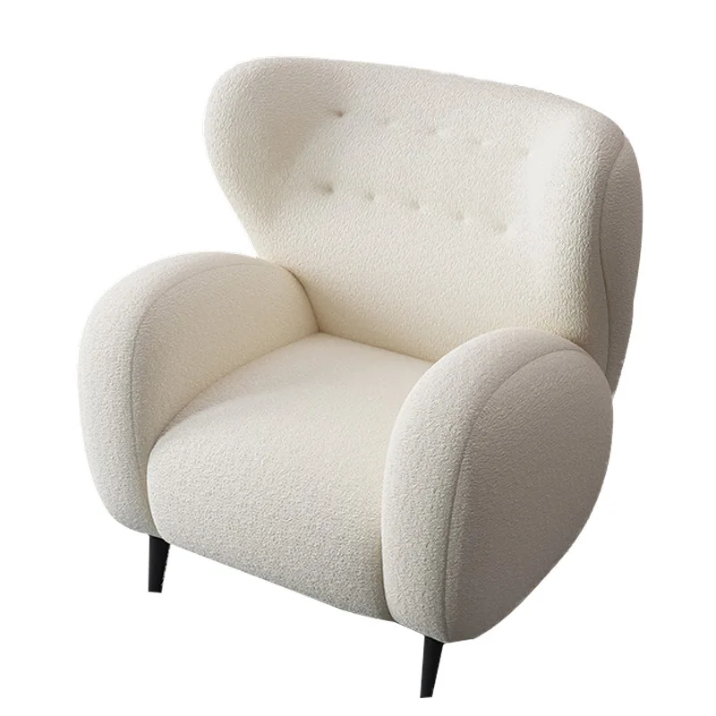Modern design leisure chair high quality fabric Sofa Red Shape Lounge Accent Wool Creative Living Room Chair