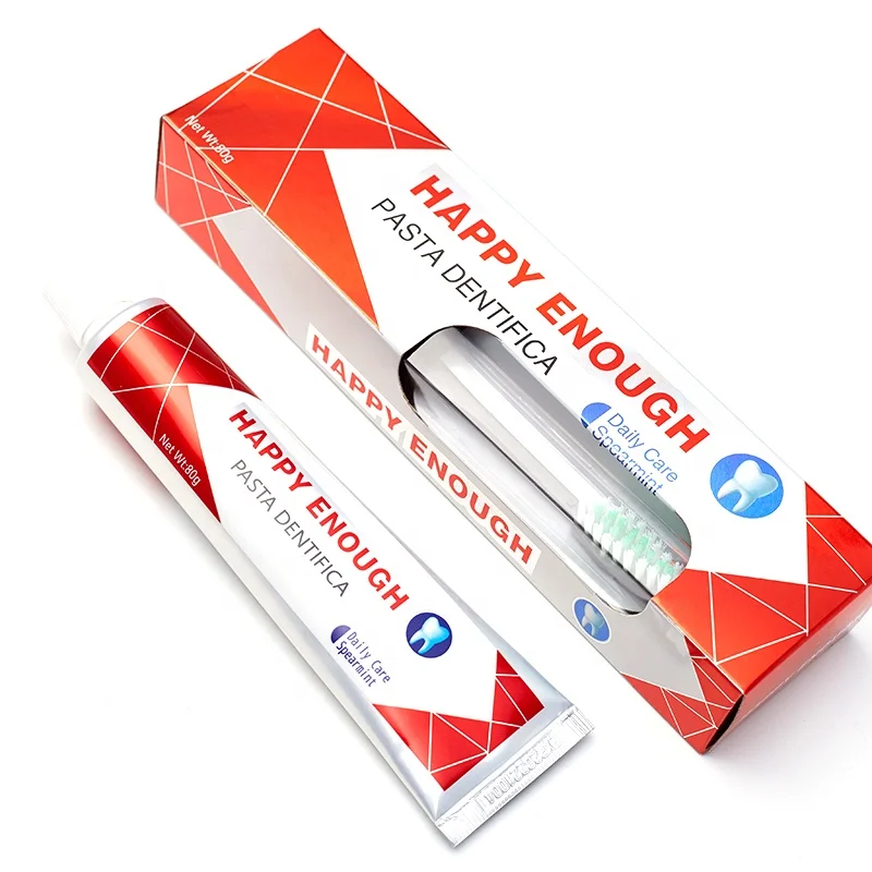 
Daily care whitening fresh breath anti-bacterial fluoride toothpaste with toothbrush free spearmint happy enough 80g 