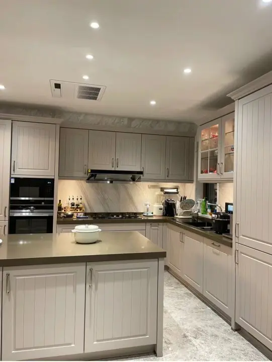 Prima kitchen cabinet island set integrated customized 18mm particle board with melamine finish