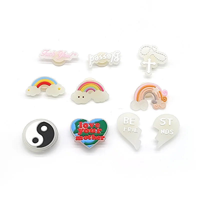 HYB Kuaji Footwear sport accessories Glow in the Dark PVC luminous charms creative schoolbag slippers National tide shoe charms