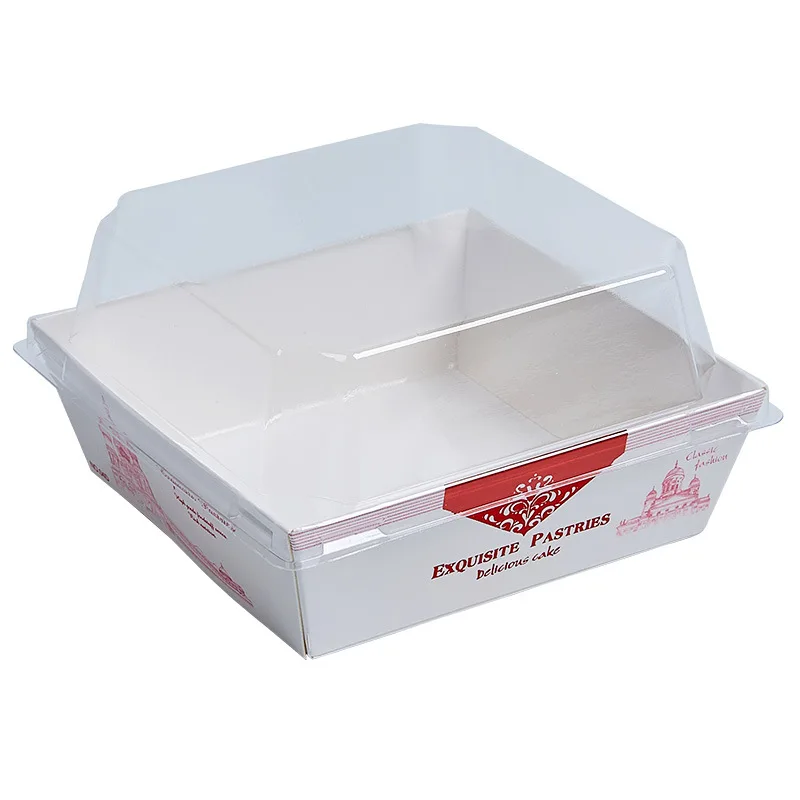 Kraft paper dessert box cake packing plastic package sandwich dessert box