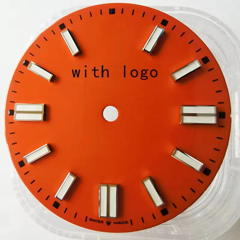 customized blue gloss 28.5mm 4R36 watch luminous dials luminous Hand Winding Watch Movement Timepiece Part watch sterile dial