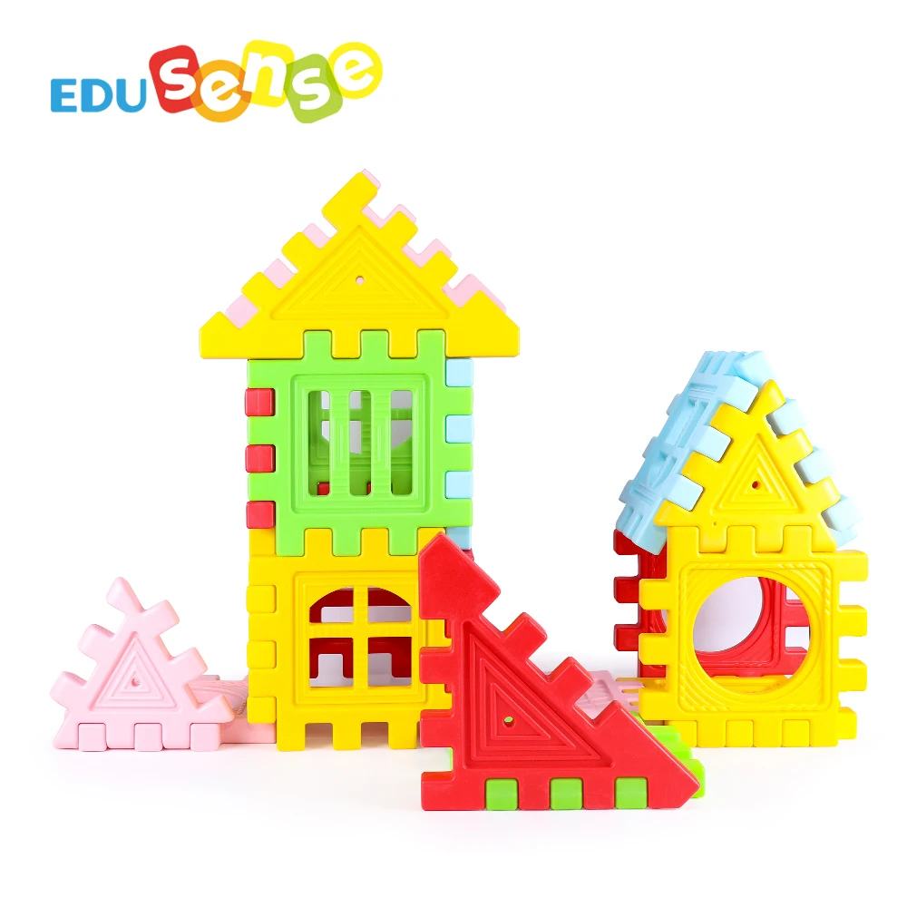 EDUsense Kids Blocks for Toddlers Set of 22 Plastic Large Building Blocks for Kids Ages 4-8 Giant Stacking Bricks for Children