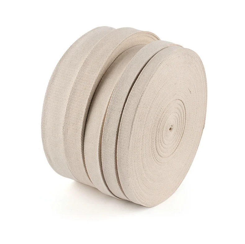 Eco-friendly Customized 100% Cotton Tape Woven Belt Webbing Tape for Bag and Garment
