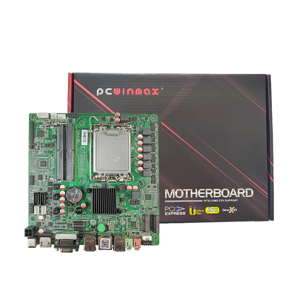 PCWINMAX H610 Mainboard LGA1700 12TH 13TH Gen Mini ITX OEM Industrial DDR4 H610 Motherboard for Gaming PC