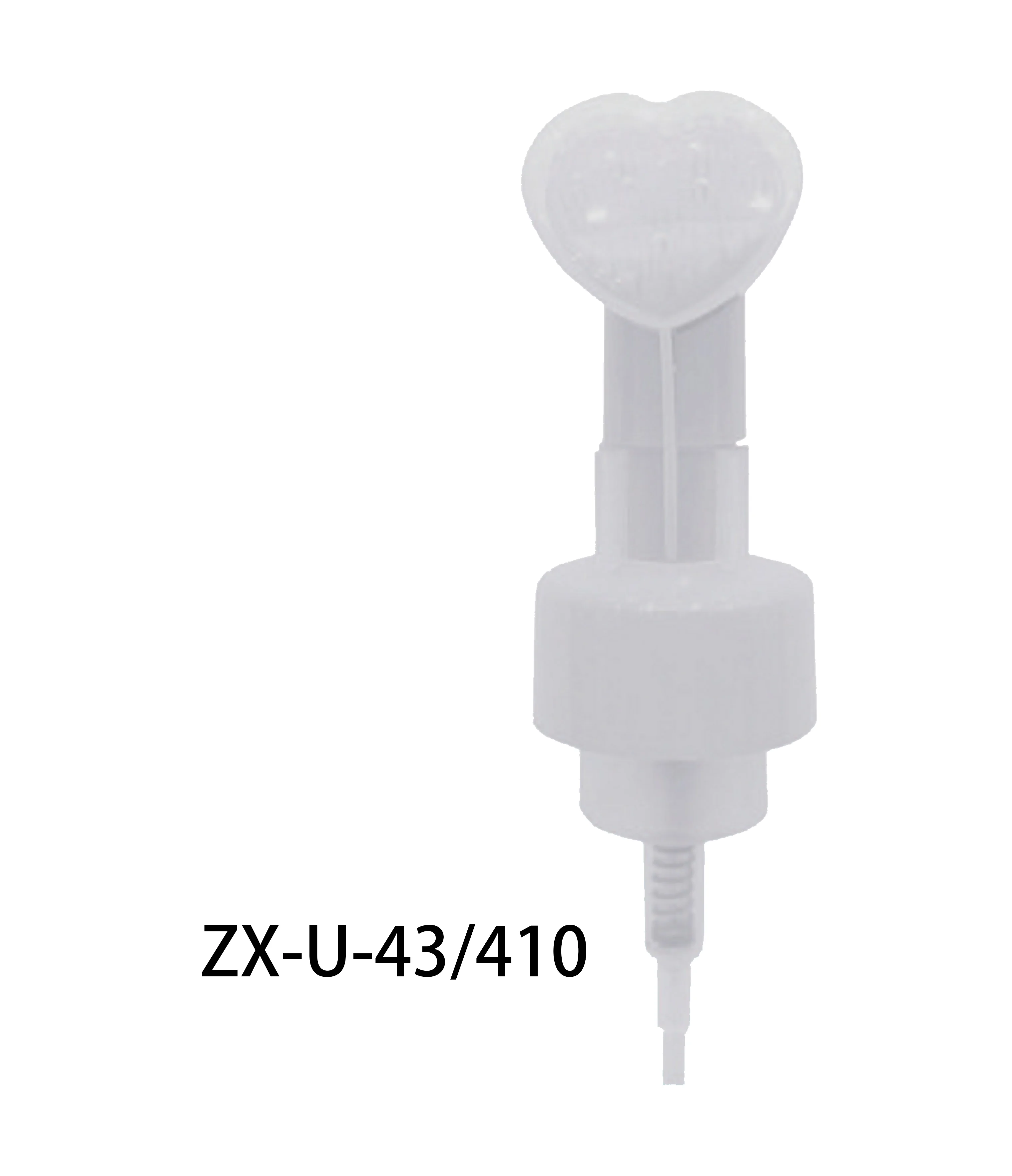 ZX-U-43/410 foaming pump for cosmetic plastic heart shape foam pump