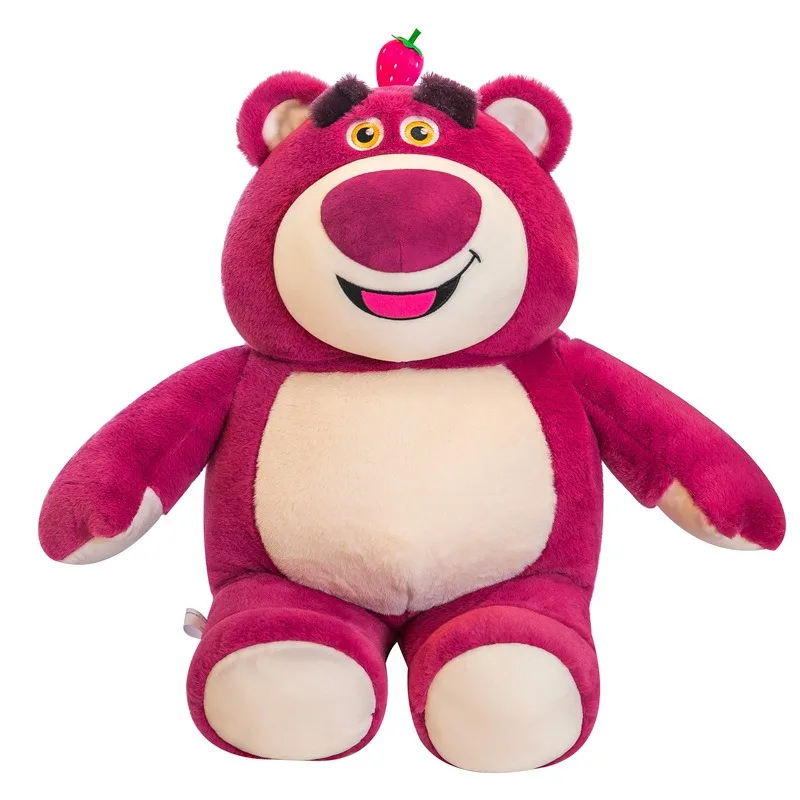 Large Strawberry Bear Plush Toy Soft Sleeping Pillow and Wedding Supplies Manufacturer Wholesale for Birthday Celebrations