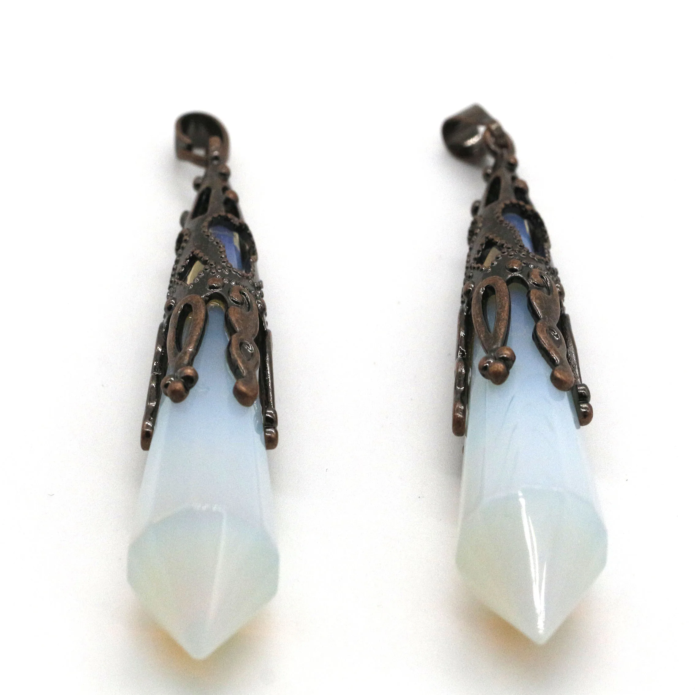 Opal stone pendant pendulum shape crystal pendant for healing dowsing divination stone pendant