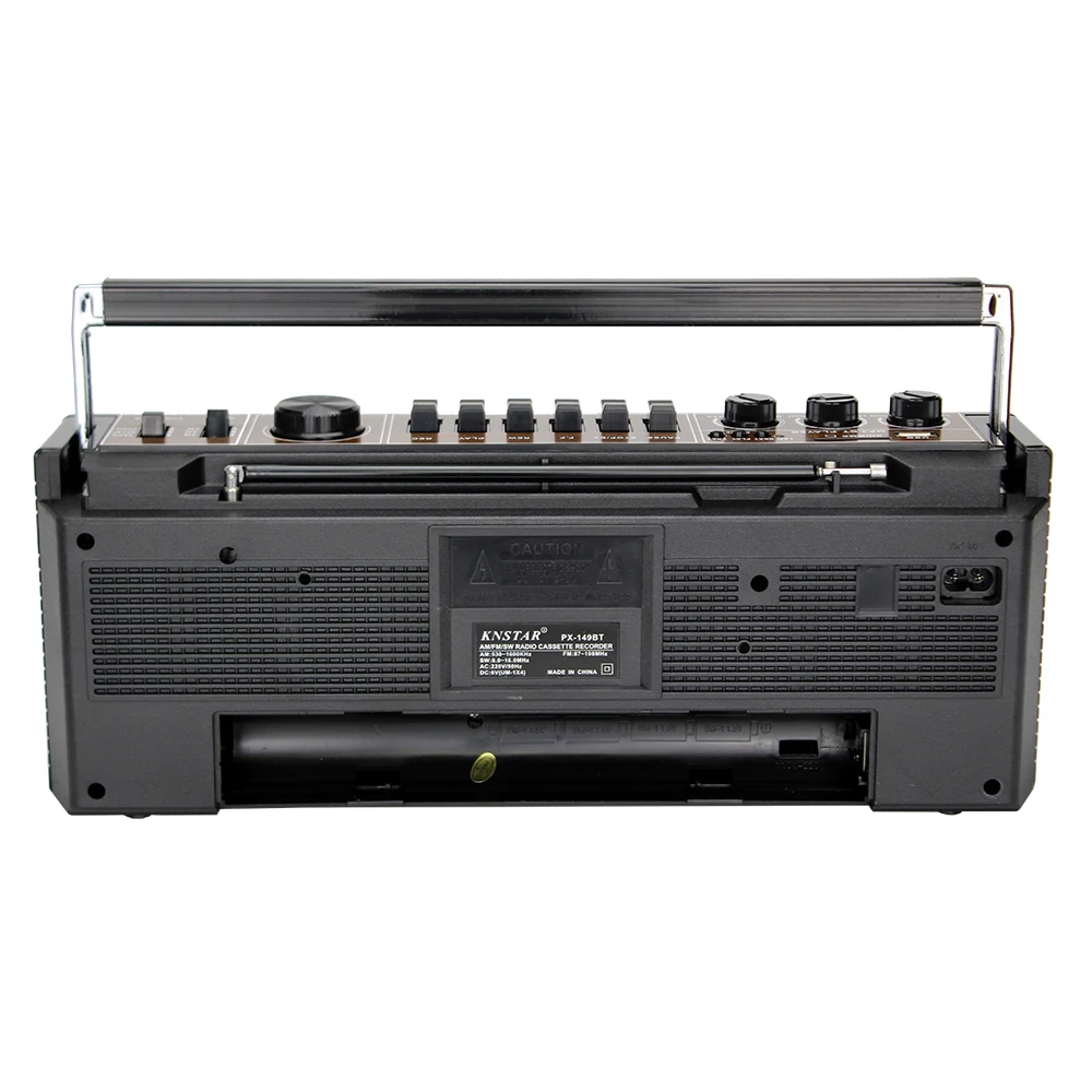 2022 AC DC FM Radio Handle Wireless BT USB SD Retro Classic Radio Speaker Cassette Recorder Player PX-149BT