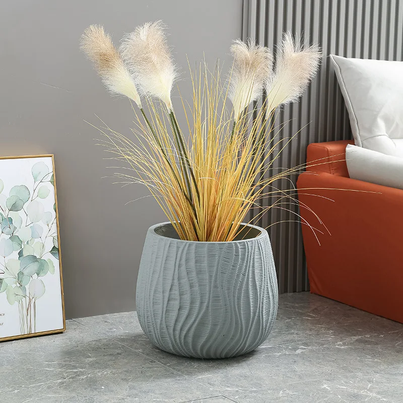 New sale home garden modern decorative flower pots living room pot de fleur decoration fiberglass clay planter pots