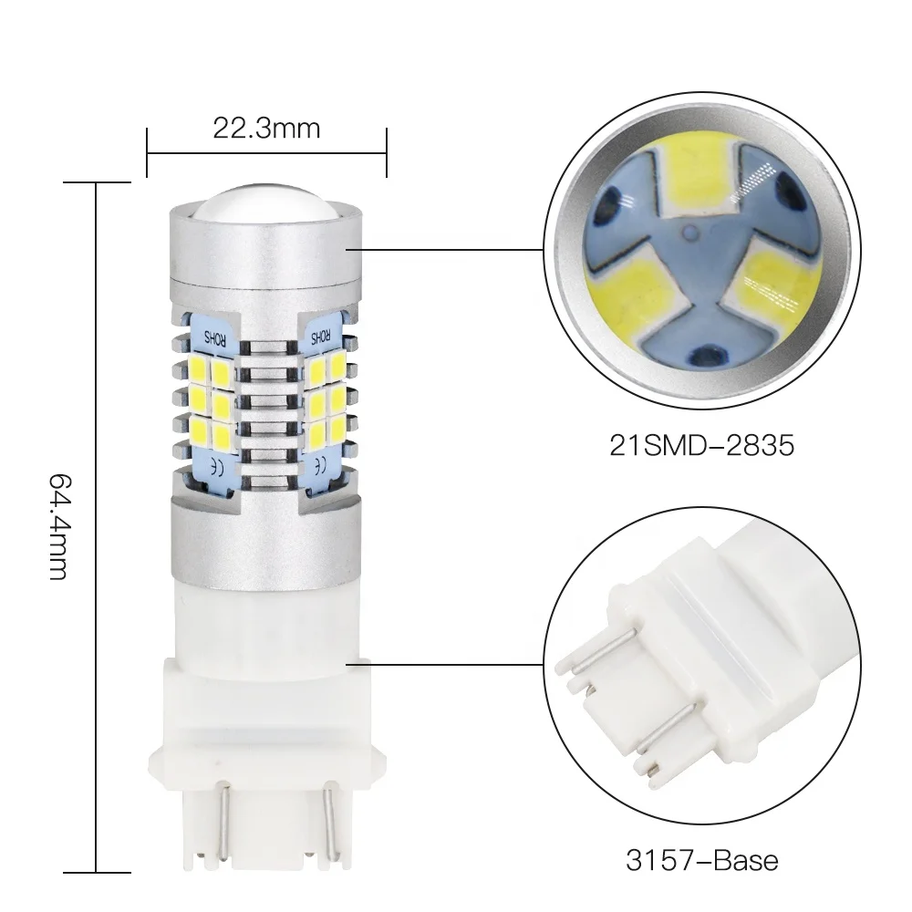 Супер яркий 3156 3157 7440 7443 авто светодиодные лампочки 2835 21SMD Поворотная сигнальная