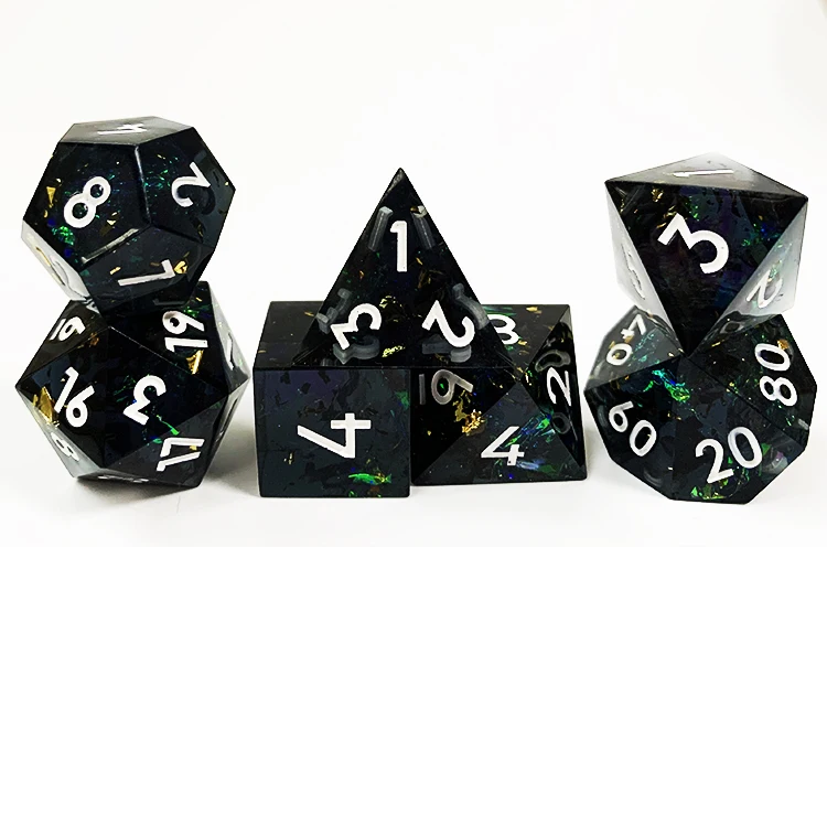 Death Peeping Eyes 7pcs Death Peeper Eye Dice Set Liquid Core Heart Sharp Edge Dice Handmade Dice Set For Tabletop Roleplaying G