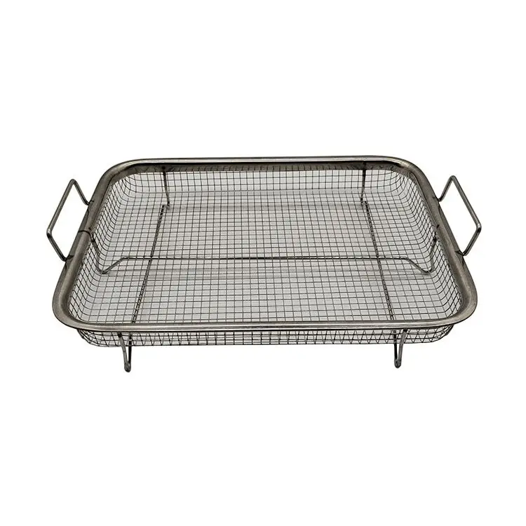 F2-320 Kitchen Round fish grader basket net,Stainless steel bbq mesh grill net barbecue basket mesh grid grill net