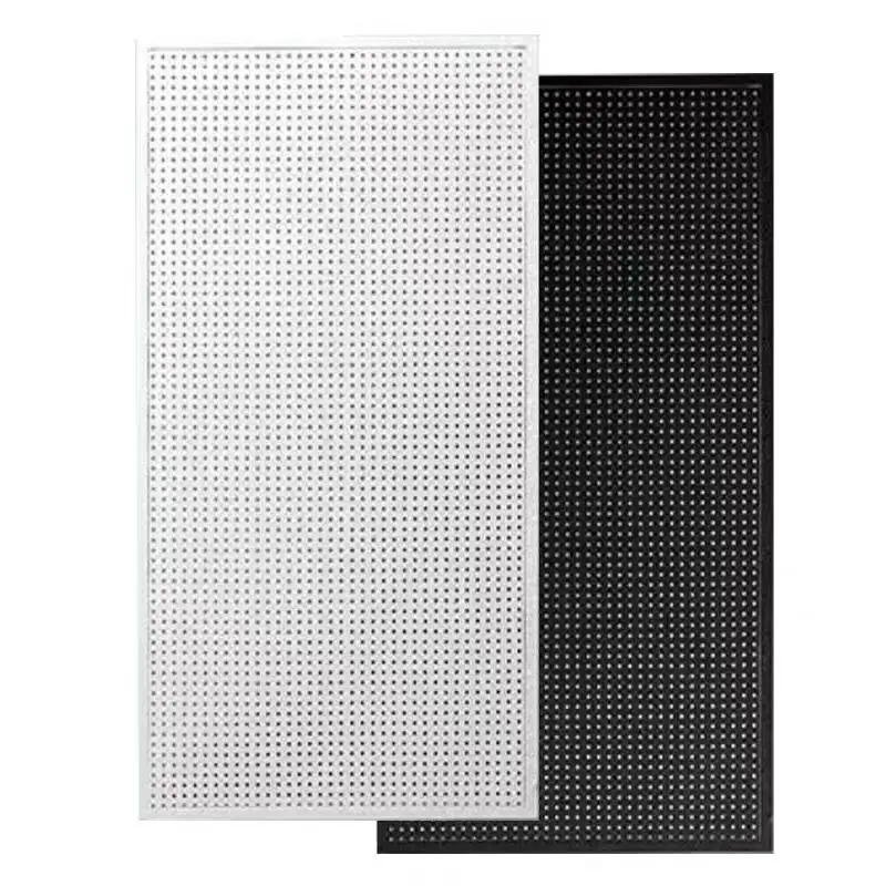 Customized Metal Pegboard Display Rack with Shelves Square Hole Tool Display Pegboard Hook Set Stand Type