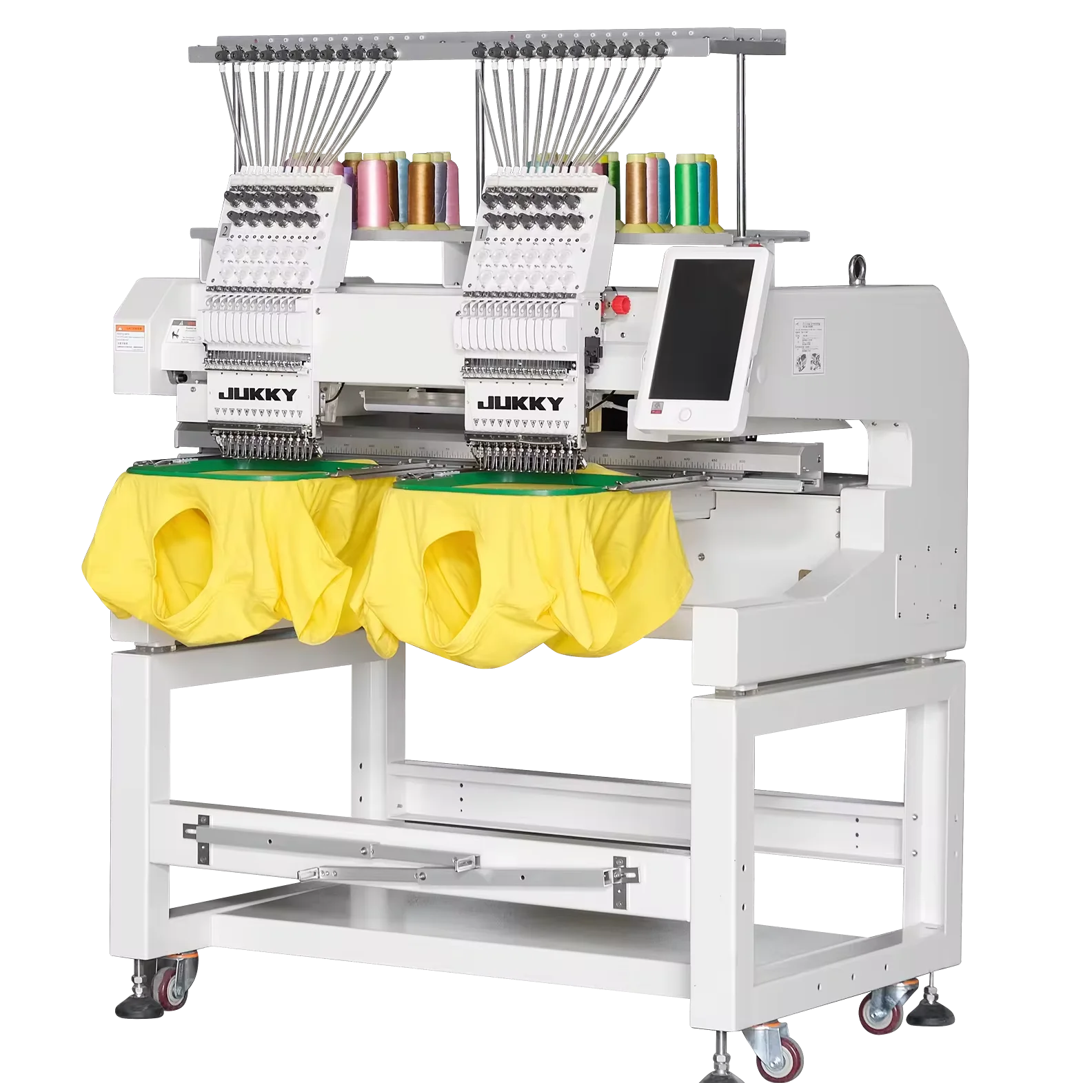 JUKKY 15 Needles Two-Head Automatic Industrial Embroidery Machine Cap Flat Computerized Core Motor Other Industrial Applications