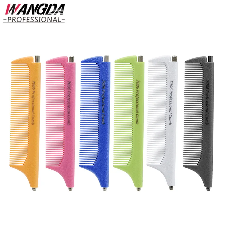 Hot customized private label Pink Hair Tinting Parting Comb salon styling metal pin rat tail carbon braiding comb for women