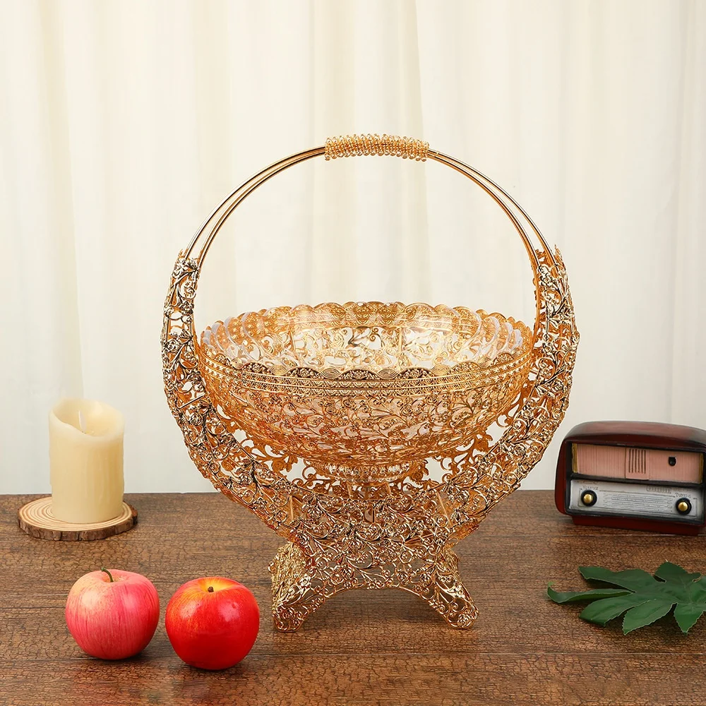 High Quality Metal Iron Fruit Plate Serving Food Display Tray