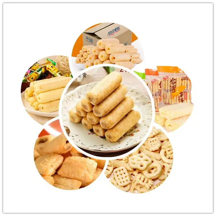 Pillow shaped core filling snacks making machine puffed sandwich jam center snack food production line