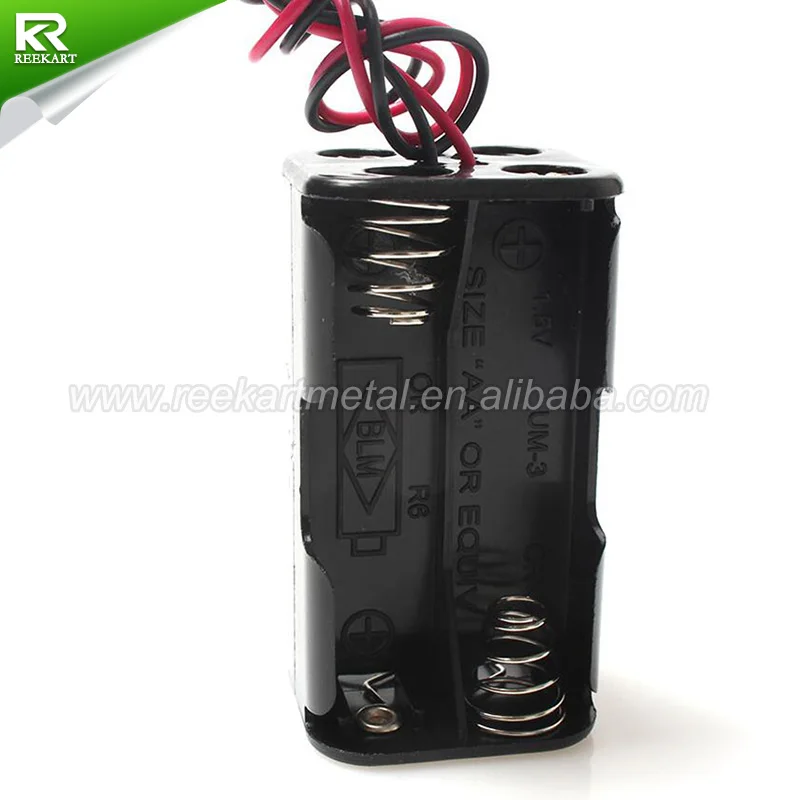 High Quality 4 x AA Battery Holder 6V Battery Back To Back Case Box With Wire Leads