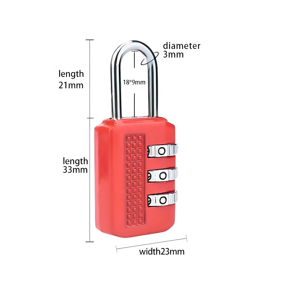 Mechanical Resettable Password Combination Lock Gym Keyless Code Locker Lock for Suitcase Handbag 3 digit Combination Padlock
