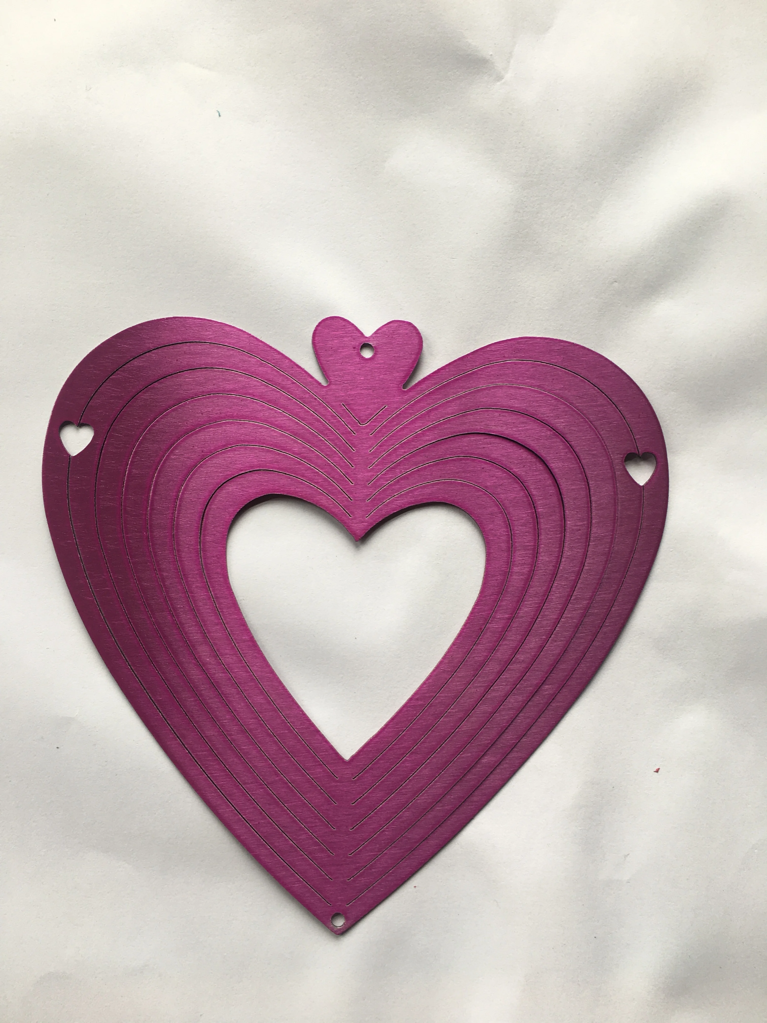 classical laser cut 3d Wind spinner- Heart