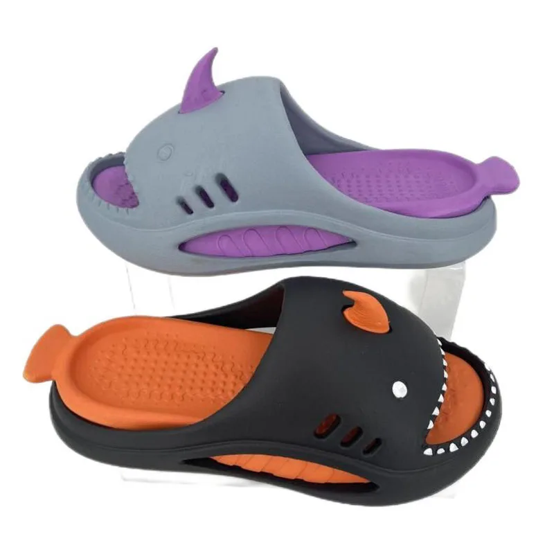Shark shape men slippers remove insole soft comfort slide sandals