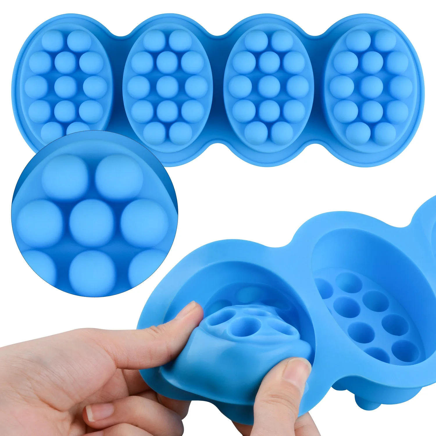 Manufacturer Customized Massage Bar Silicone Molds 4 Cavities 4.5oz Soap Mold For Diy Soap Chocolate Candle Making