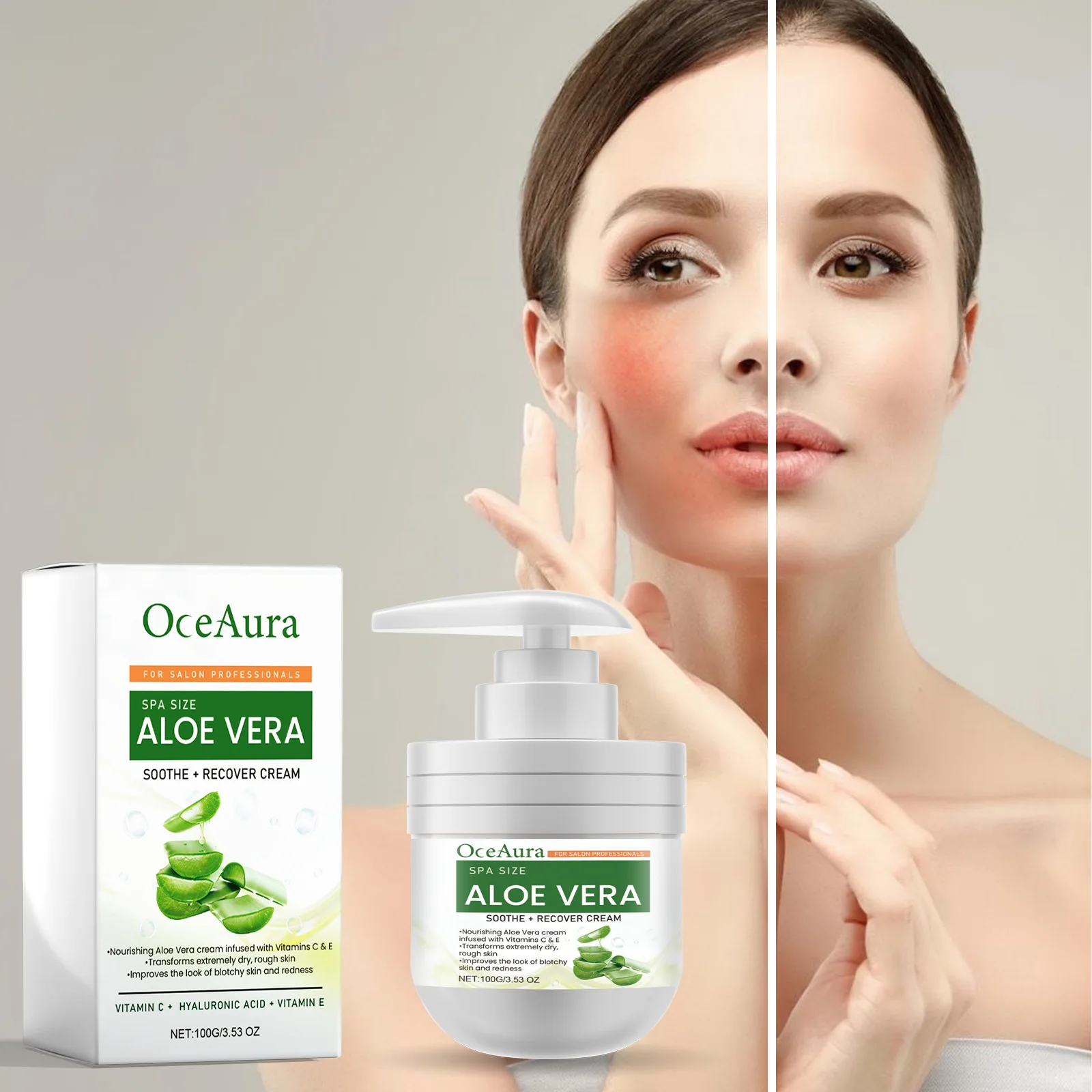 Hot Sale Brand New Skin Making Extremely Dry Rough Skin Transforming Aloe Vera Sun Repair Cream