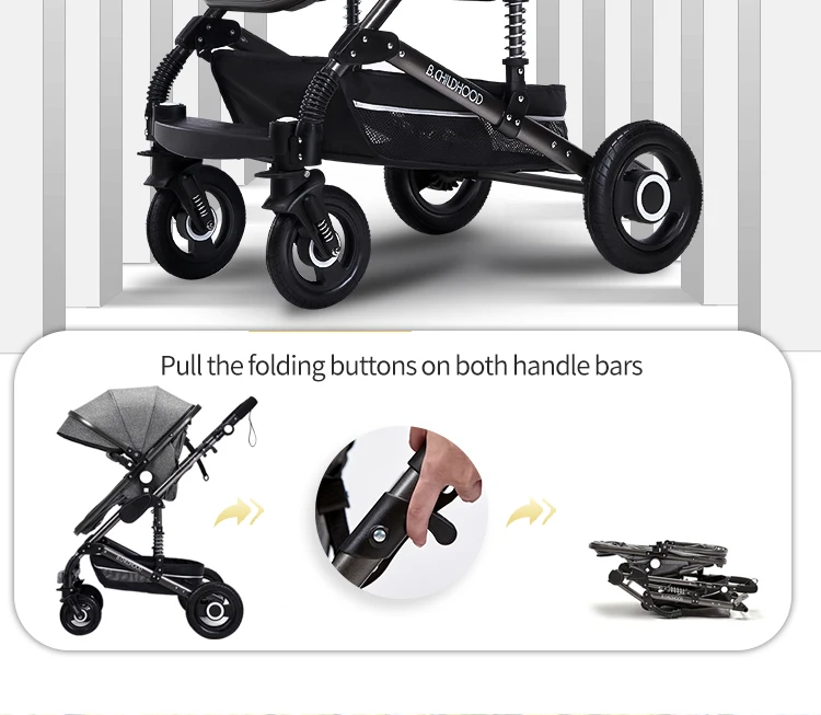 Inflatable Rubber Wheels Prams 3 in 1 with Car Seat Travel System Carseat Stroller 2023