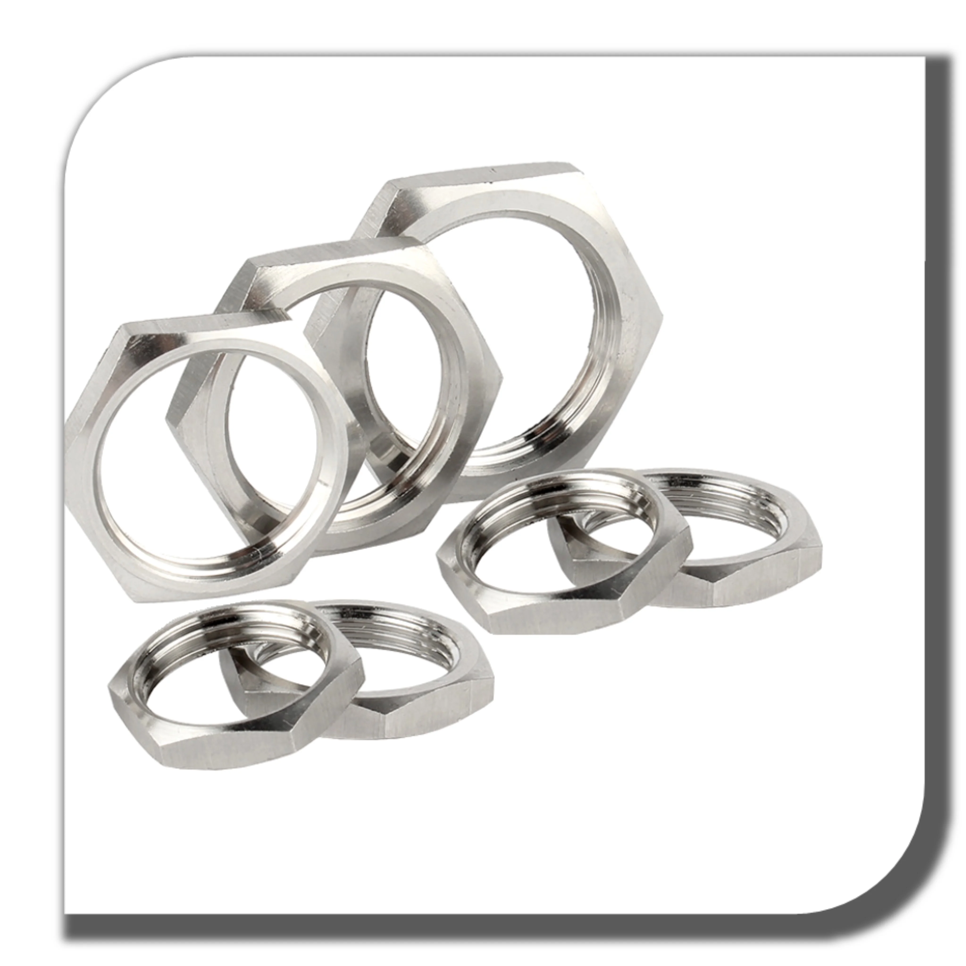 Stainless steel 304 hex nut Manufacturer Custom OEM brass Hex Thin Lock Nuts