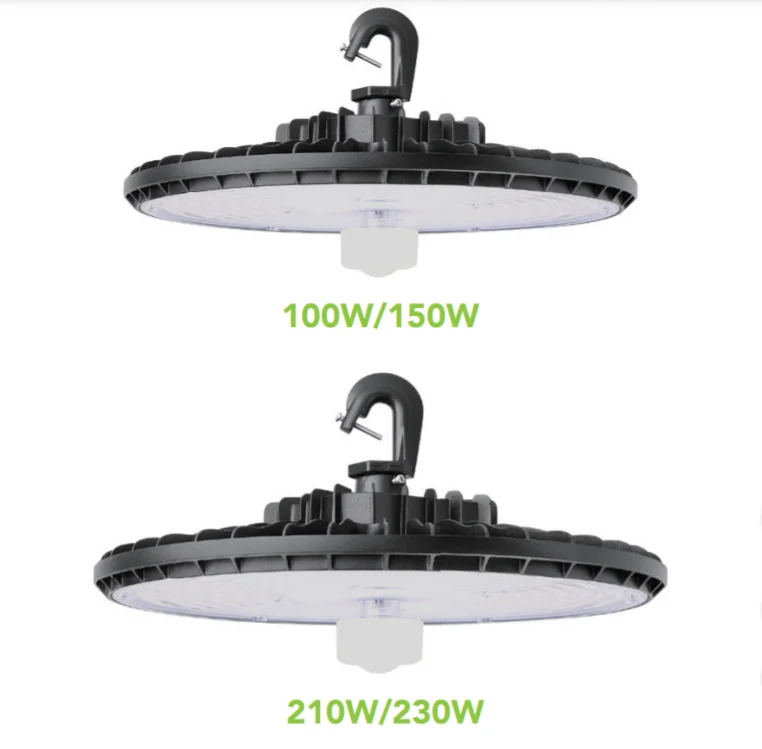 DIP Power CCT Watt selectable led high bay Motion Sensor Super Brightness 100W 150w 200w 250W DLC premium UFO high bay light
