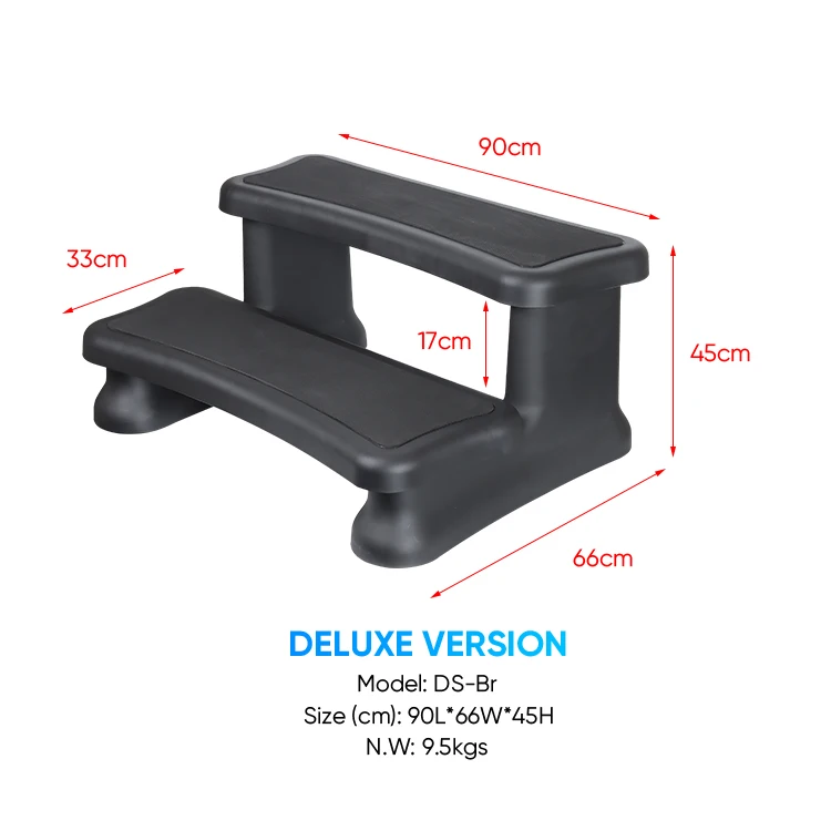 Immer Toughened PP Outdoor Spa Accessories Hot Tub 2-tier Step Whirlpool Universal walk-in Steps