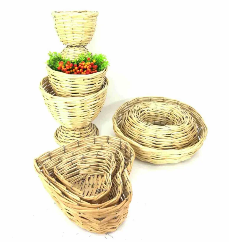 handmade Woven Water Hyacinth Basket Planter rattan Seagrass Planer for  Home Storage garden
