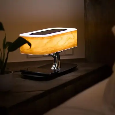 Modern led table lamp for bedroom dimmable bluetooth Speaker phone Charger wireless desk bedside lamp table light tree lamp