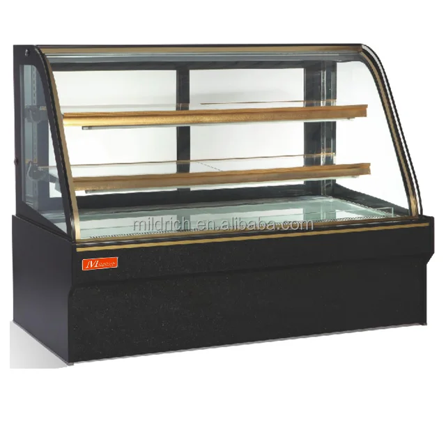 Commercial Curved Glass Cake Display Fridge/Pastry Display Chiller Showcase