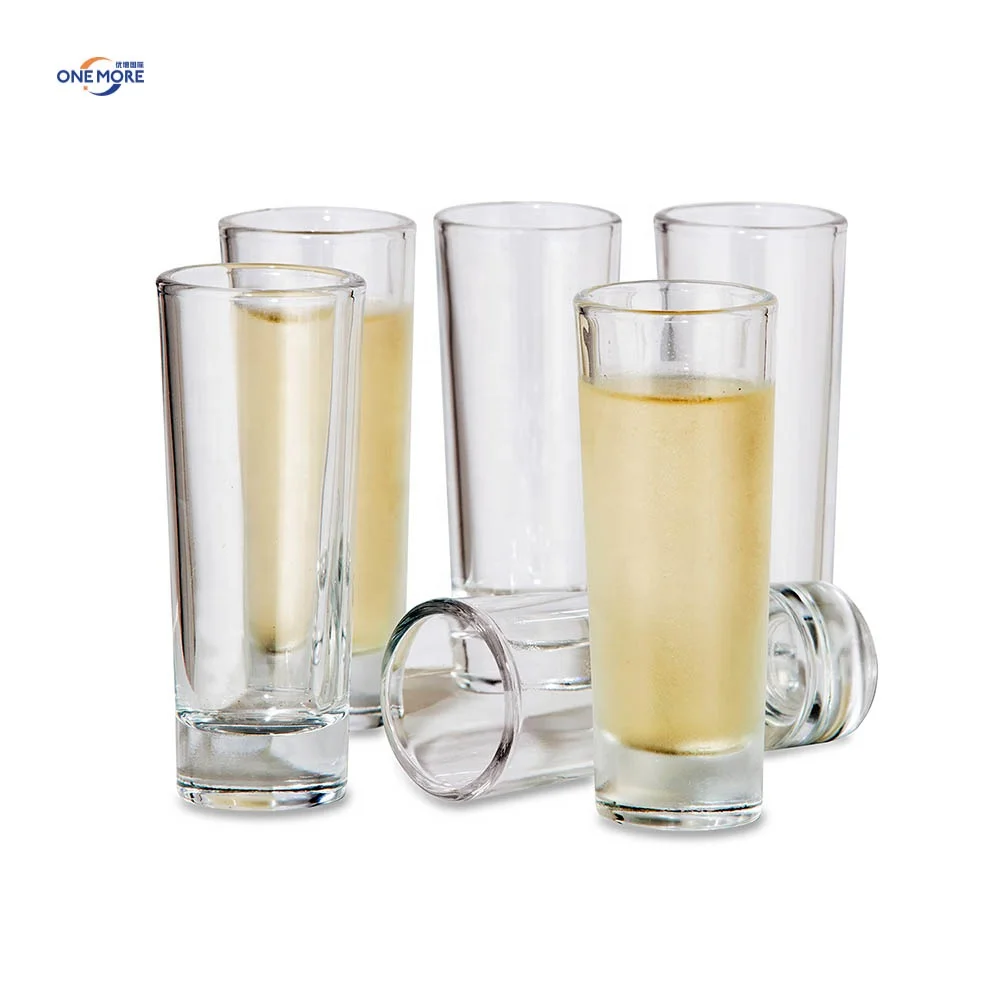 Tall Shot Glass with Heavy Base Tequila Shot Glasses Clear Glass Cup for Party